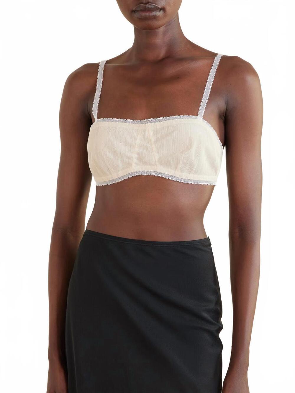 NEW COLLEEN ALLEN tulle bralette in sand